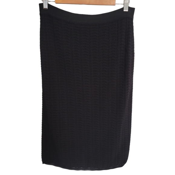 Theory Crochet Pencil Skirt in Black - Picture 2 of 8